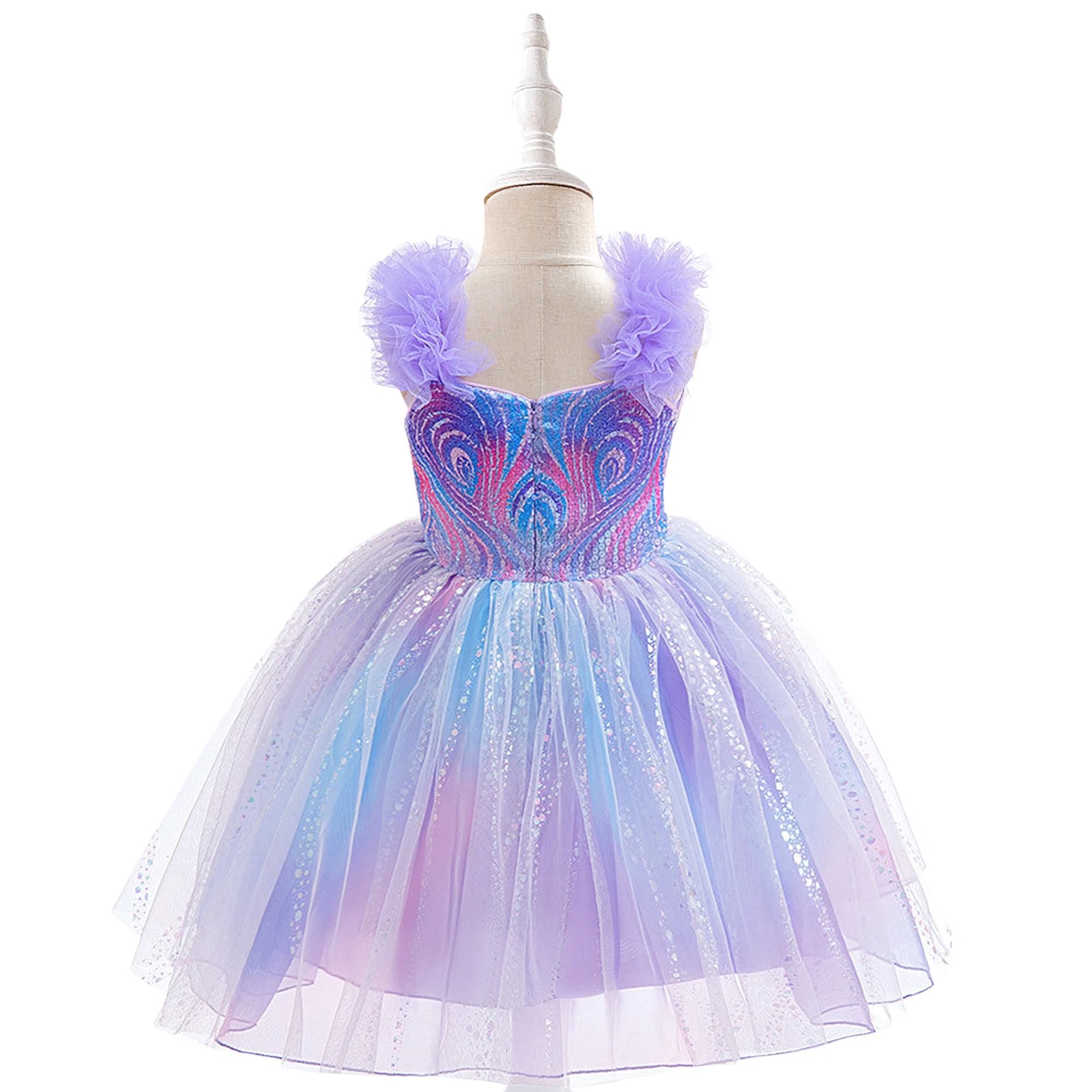 Movie Wicked Glinda Sequin Costume Girl Witch Glinda Tulle Birthday Wedding Prom Dress Girls Elegant Birthday Party Girl Dresses
