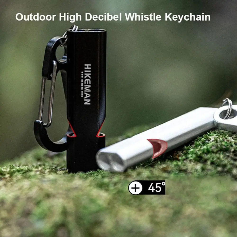 

Aluminum Alloy High Decibel Whistle Keychain Double Pipe with Rope Emergency Survival Whistle 5 Colors Camping Hiking Whistle