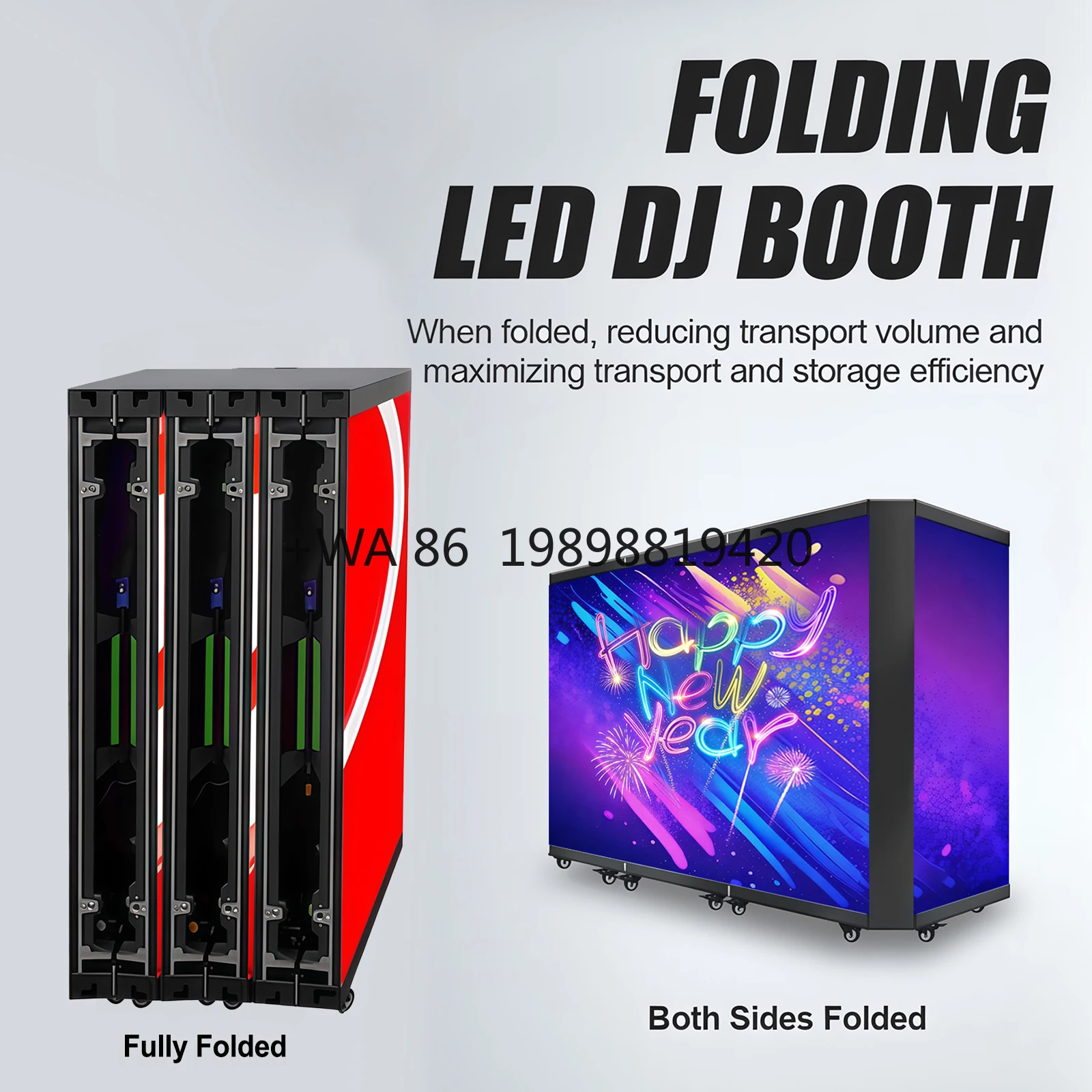 

Портативный складной DJ-пульт с LED-дисплеем для клубов и баров, упакованный в транспортировочный кейс, с регулируемой частотой обновления