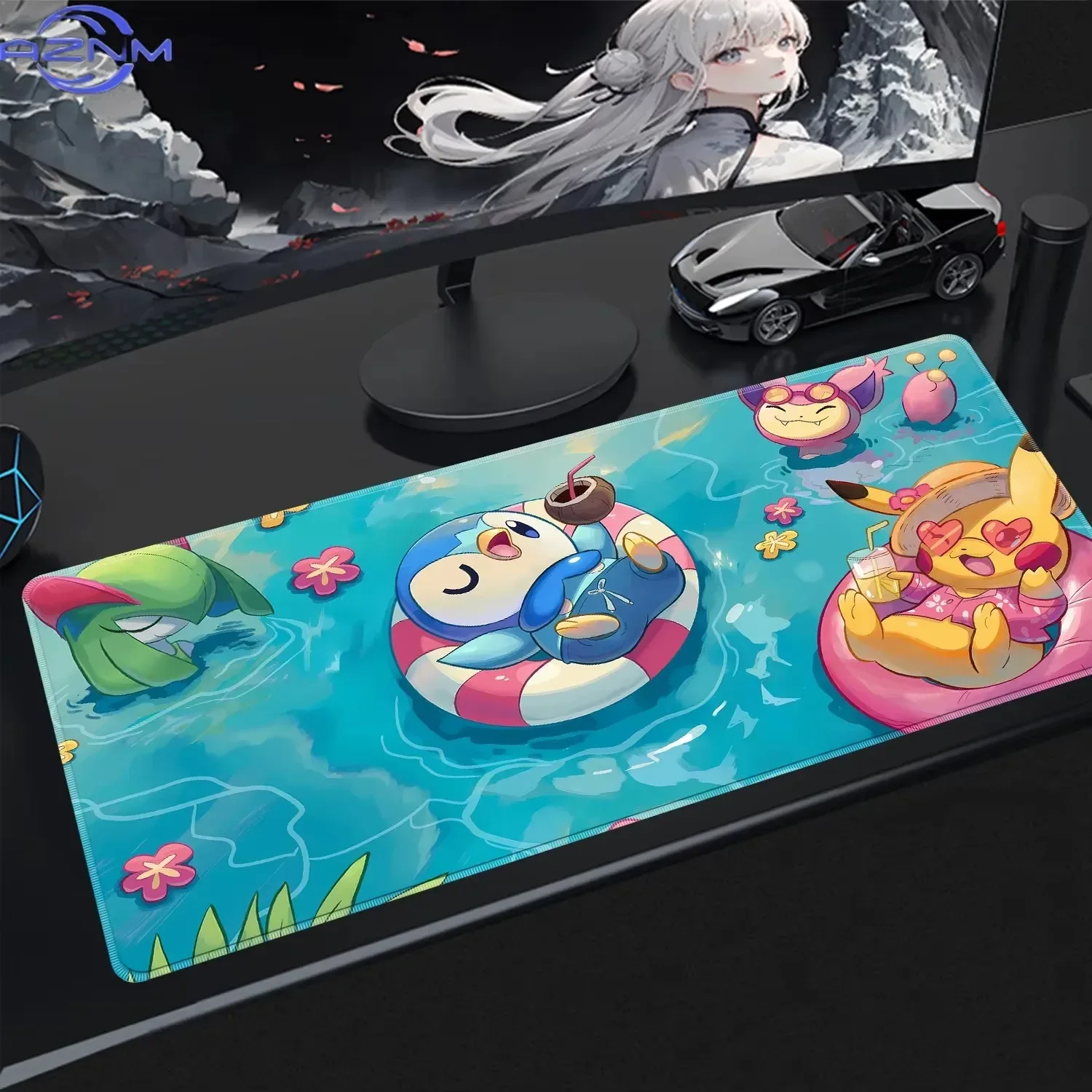 Pokemon Pixel Art Large Mouse Pad, XXL Extended Gaming Desk Mat, Non-slip Rubber Keyboard Mousepad for PC Laptop