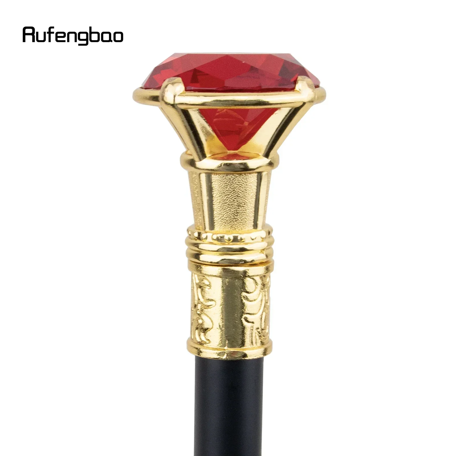 Red Diamond Type Golden Walking Cane Fashion Decorative Walking Stick Gentleman Elegant Cosplay Cane Knob Crosier 93cm view 4