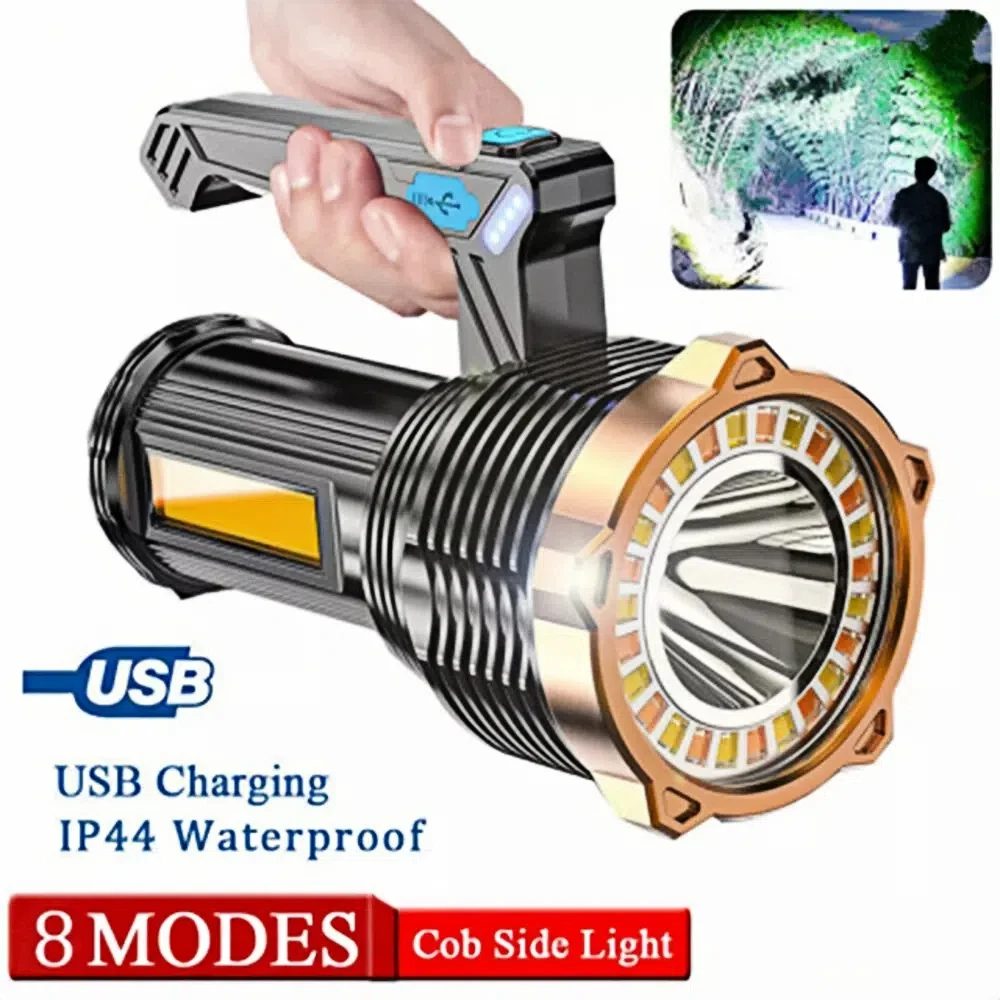 

New Super Bright LED Flashlight 22000000LM High Powered Work Light USB Rechargeable Hand-held Camping Light Outdoor