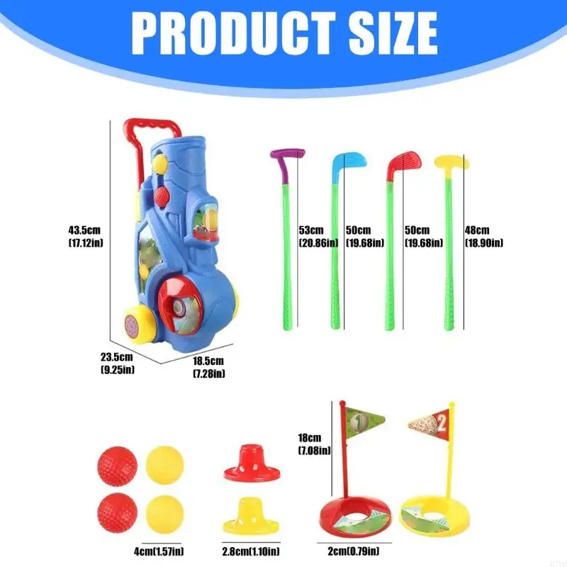 D7YD Junior Golf مجموعة مع لعبة رياضية آمنة في الهواء الطلق قابلة للسحب قابلة للسحب