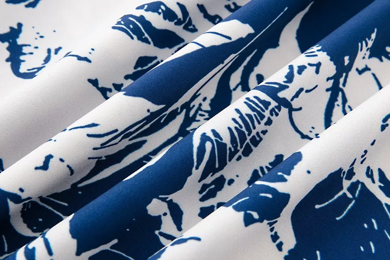 Modna letnia sukienka midi w kwiatowy wzór, odzież damska, styl uliczny, kołnierzyk, długość do łydki, średni stan, inne materiały