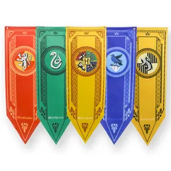 Harry Potter Colorful Pennants Hogwarts Magic Academy Badge Colorful Pull Flag Bar Birthday Party Decorations Halloween Props