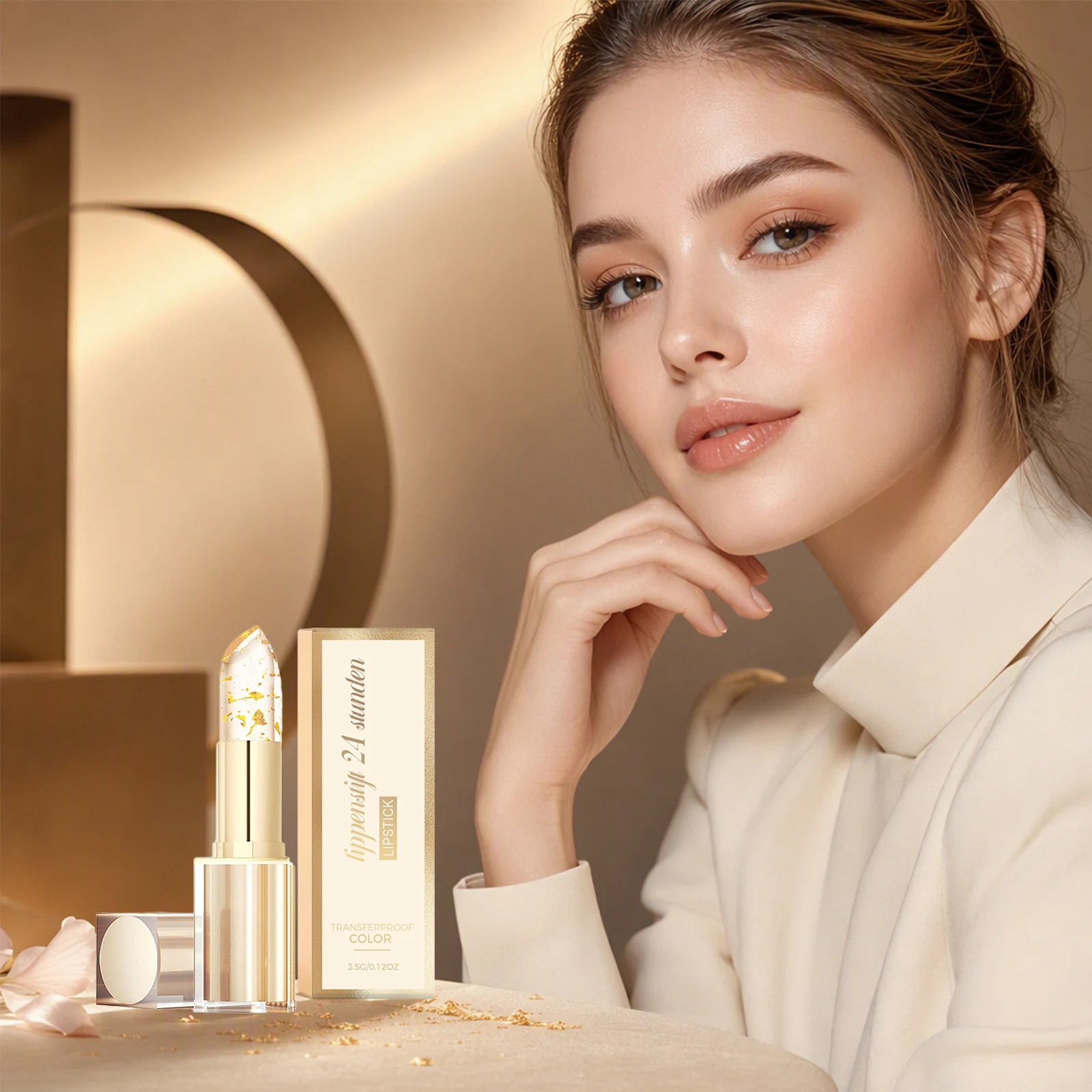 Gold Foil Color Changing Lipstick Fade Lip Fine Line Moisturizing Plumpness Crystal Daily Makeup Hyaluronic Acid Shine Lip Balms