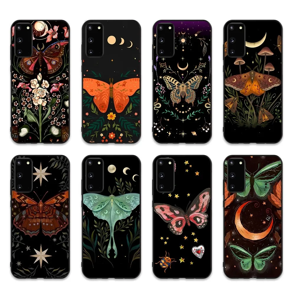 Forest Magical Moth Thistle Phone Case For Samsung S 9 10 20 21 22 23 30 23plus Lite Ultra FE S10lite Fundas