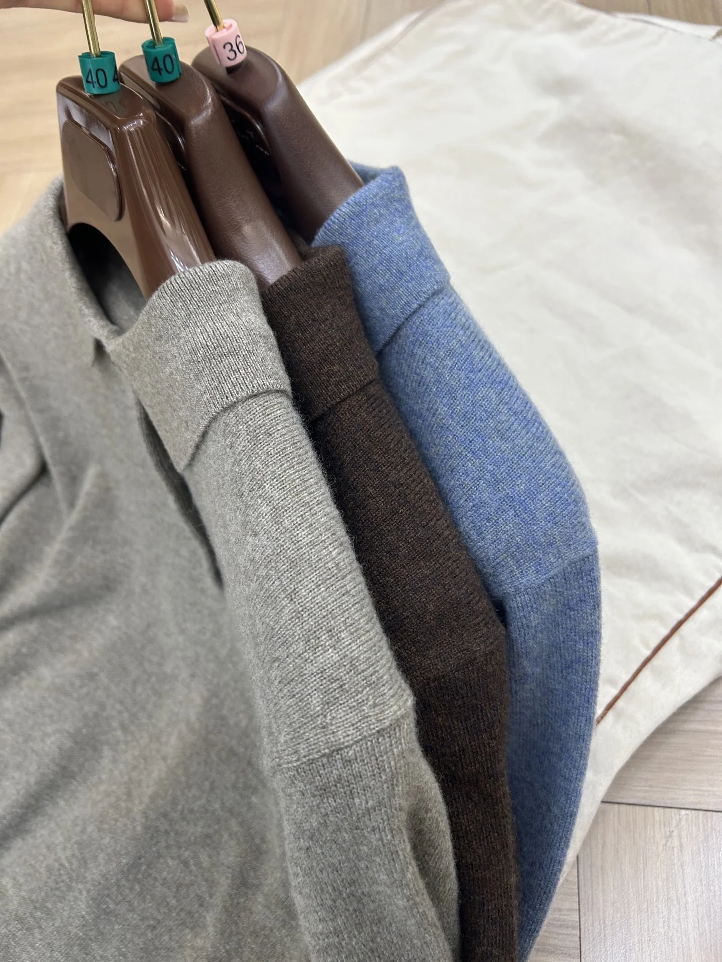 New High-Quality Women's Polo Knit Top (Autumn/Winter) Wool-Cashmere Blend