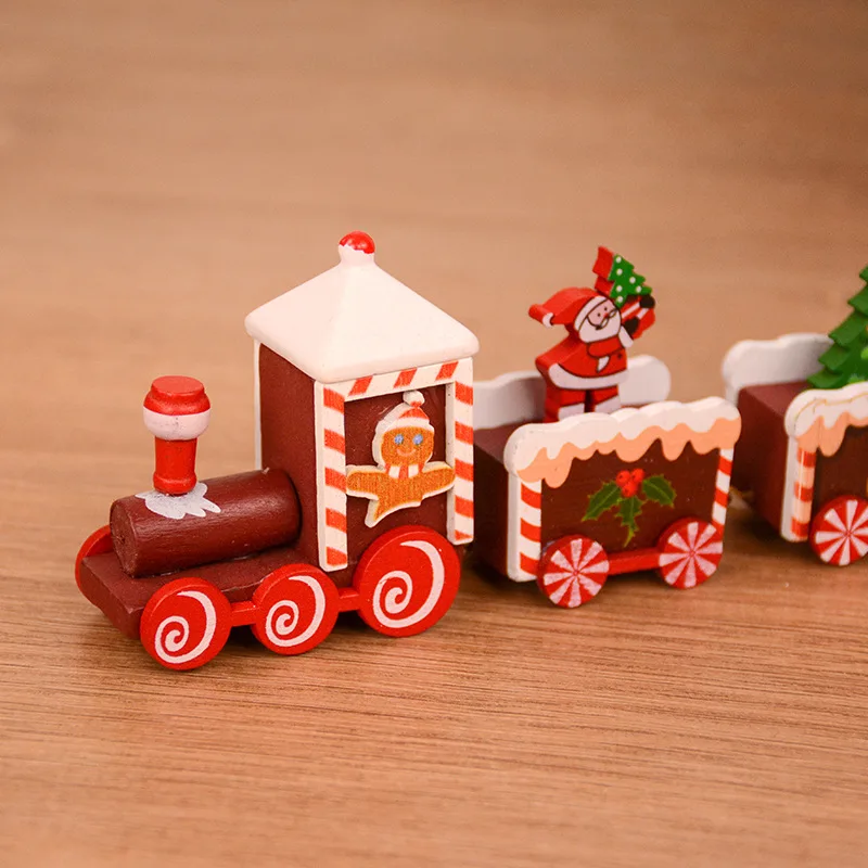 Feliz Navidad adorno de tren de madera decoración navideña para el hogar regalo de Papá Noel Natal Navidad Noel decoración navideña de Año Nuevo