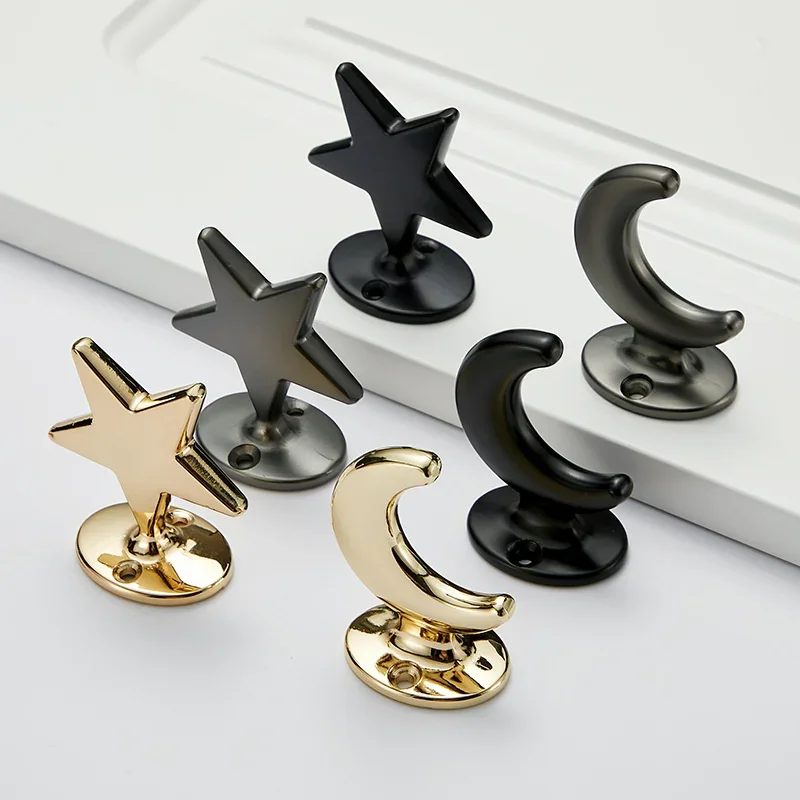 New creative simple clothes hook drawer cabinet door handle star moon zinc alloy light luxury handle hook