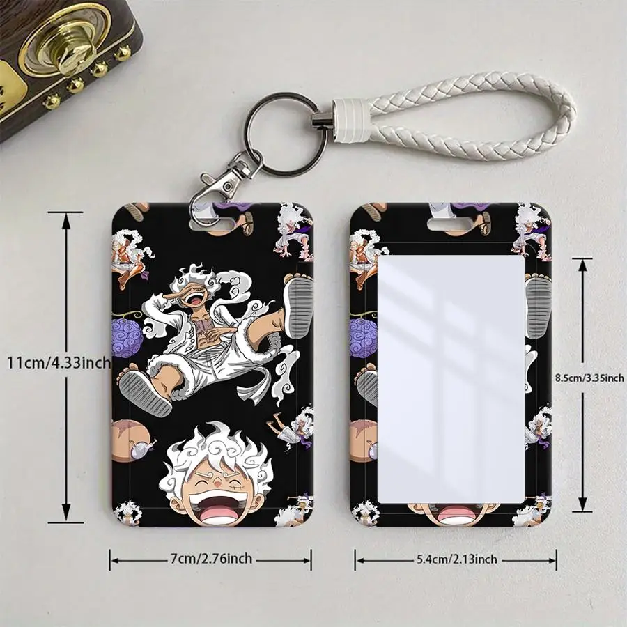 1Pc Card Holder Retractable Credit Card Holders Holders Child Bus with lanyard Badge Bank ID Cover Case One Piece Luffy