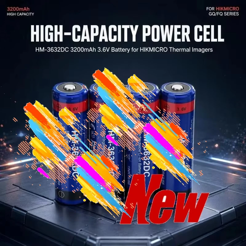 3200mAh 3.6V HM-3632DC Lithium Rechargeable Battery Compatible with HIKMICRO GQ25 GQ35 FQ25 Thermal Imager