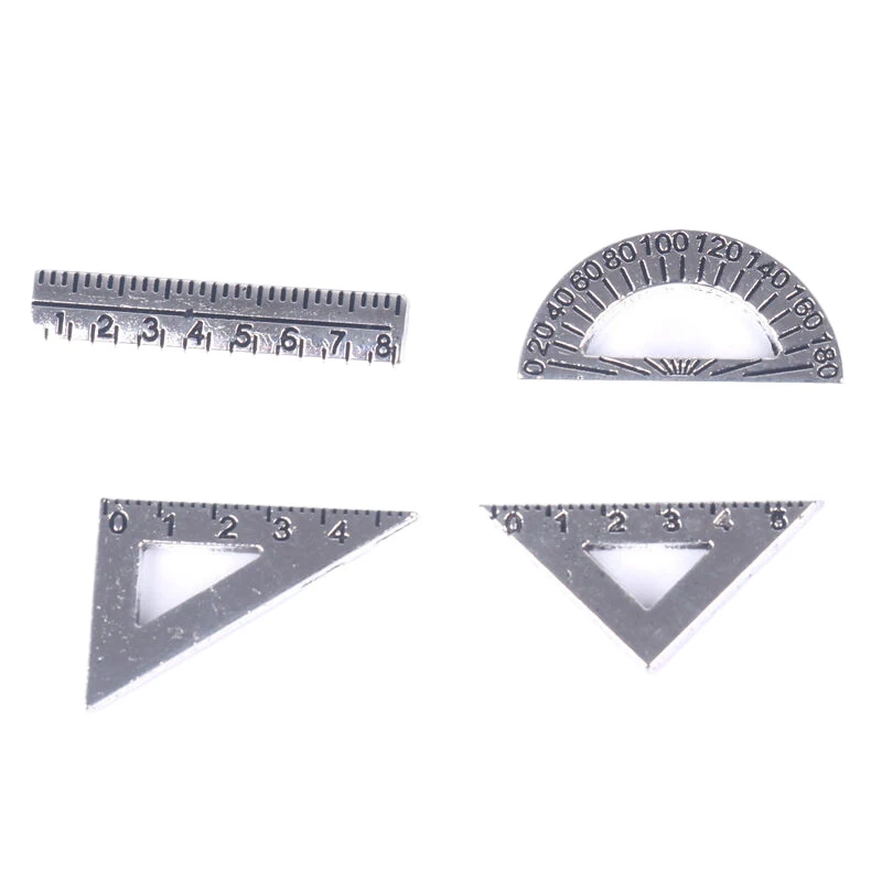 3/6 セットミニ定規三角定規ドールハウスシミュレーションミニチュアクリエイティブスクールモデルドールハウスアクセサリー家の装飾