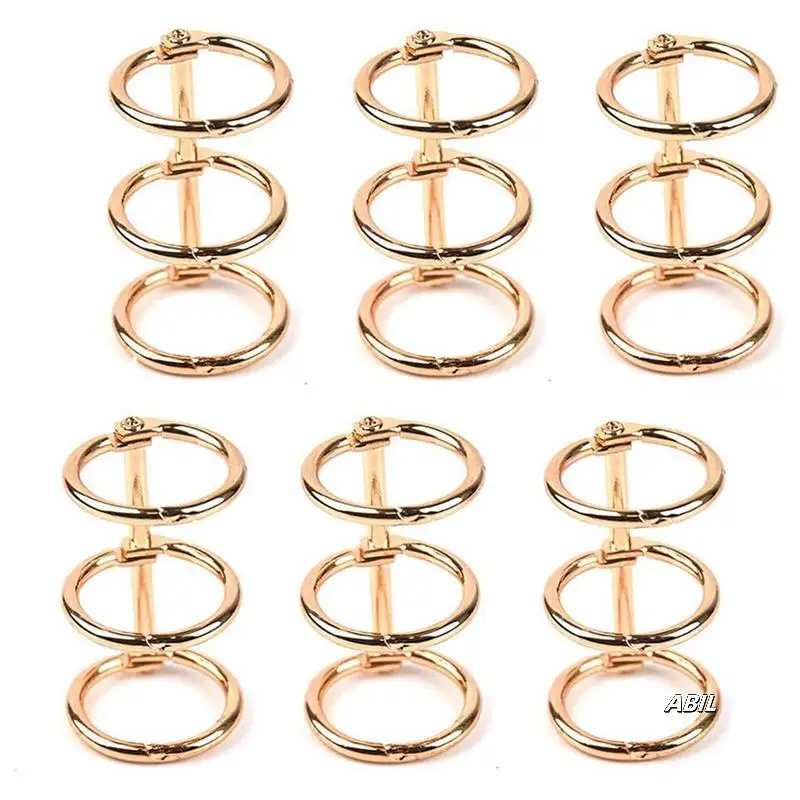 40Pcs 3 Ring Gold Book Rings Leaf Binders Office Book Rings Snap Split Hinged With 20 Mm Inner Diameter Gold Book Rings
