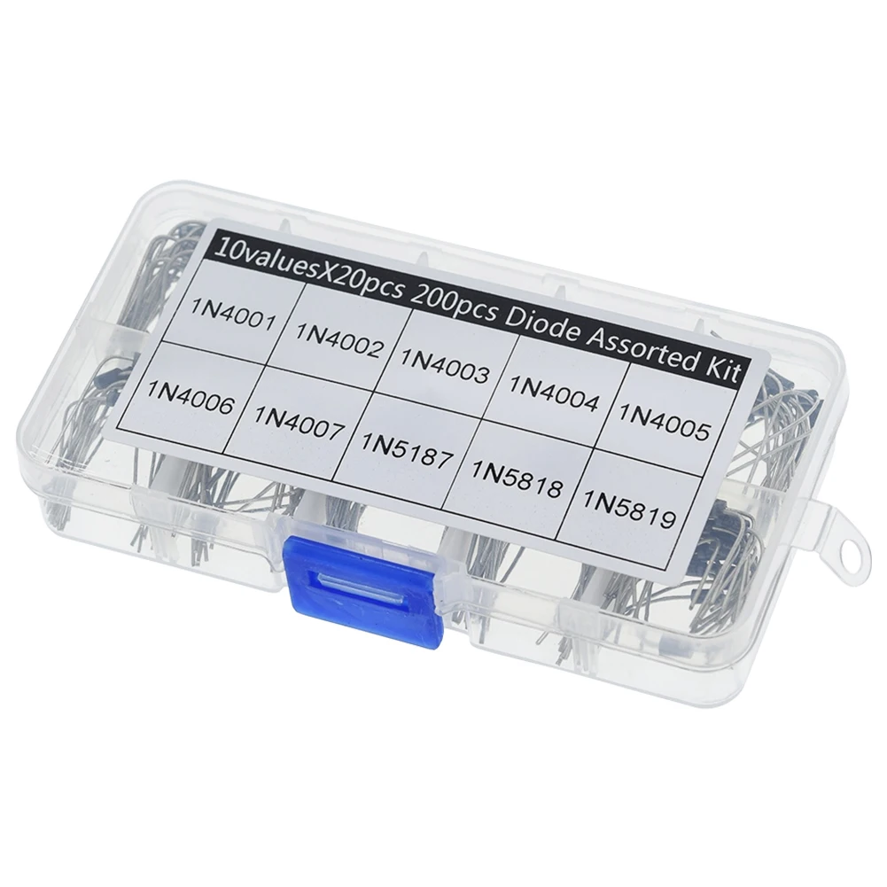 200 قطعة الصمام الثنائي المعدل مجموعة متنوعة 1N5817 1N5818 1N5819 10 قيم متنوعة الثنائيات المعدل مع صندوق المعدل ديود حزمة 5 فولت