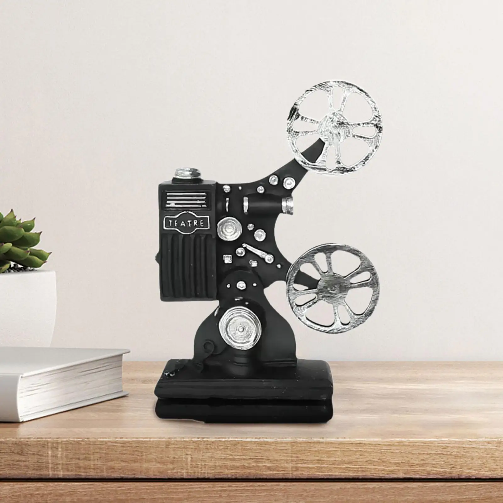 Movie Film Projector Model Collectible Gift Resin Figurine Ornament Statue for Indoor TV Stand Decorating Businesses Tabletop