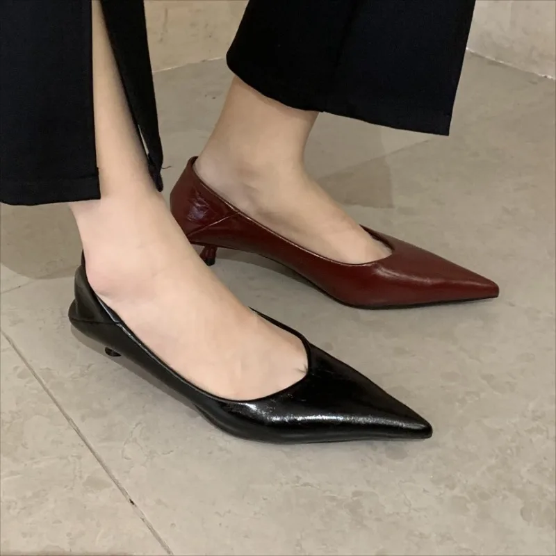 2025 봄 디자인 럭셔리 여성 신발 지적 얇은 낮은 굽 우아한 파티 여성 신발 Zapatos De Mujer