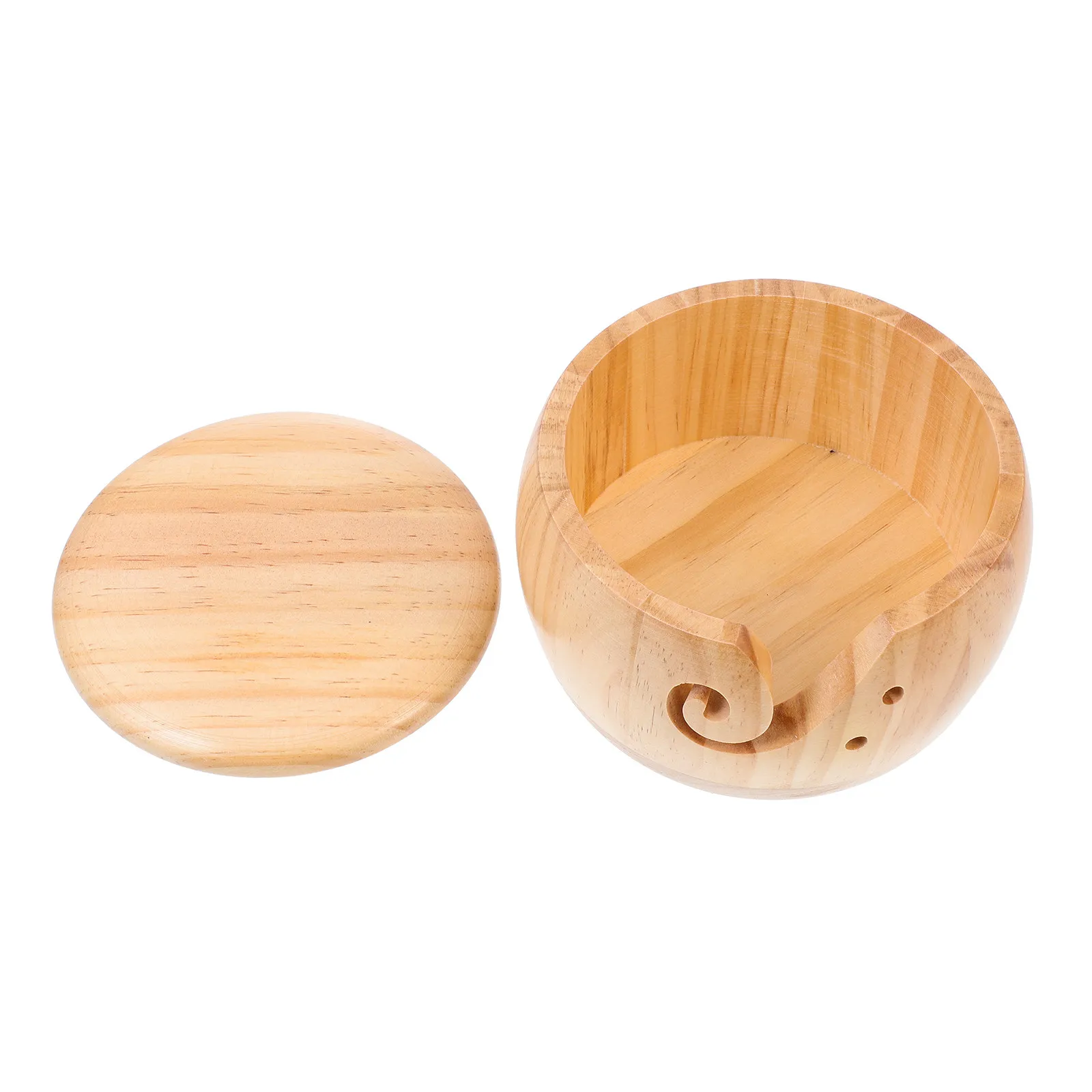 

Набор из 1 деревянной чаш для хранения пряжи, предотвращающий спутывание, для вязания крючком и спицами, настольный контейнер для шерстяной пряжи