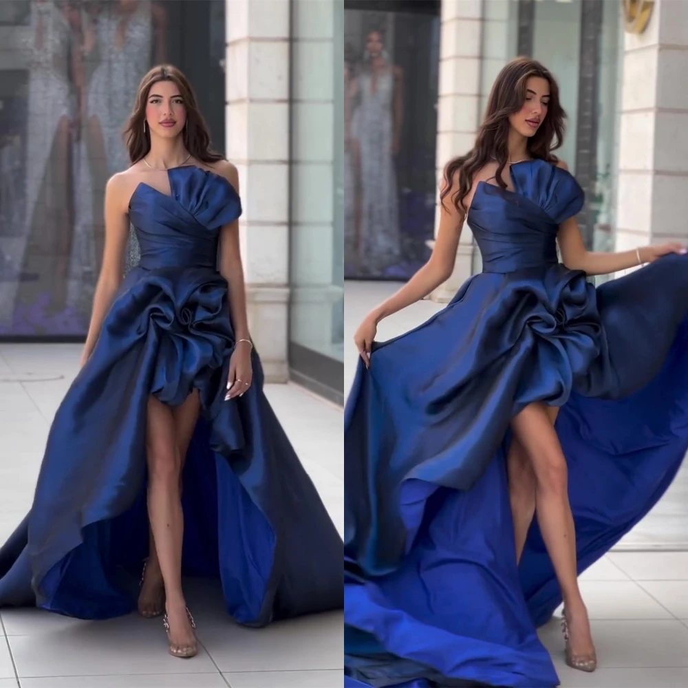 

Exquisite Asymmetrical One-Shoulder Ball Gown Sweep/Brush Bows Flower Satin Formal Occasion вечернее платье же