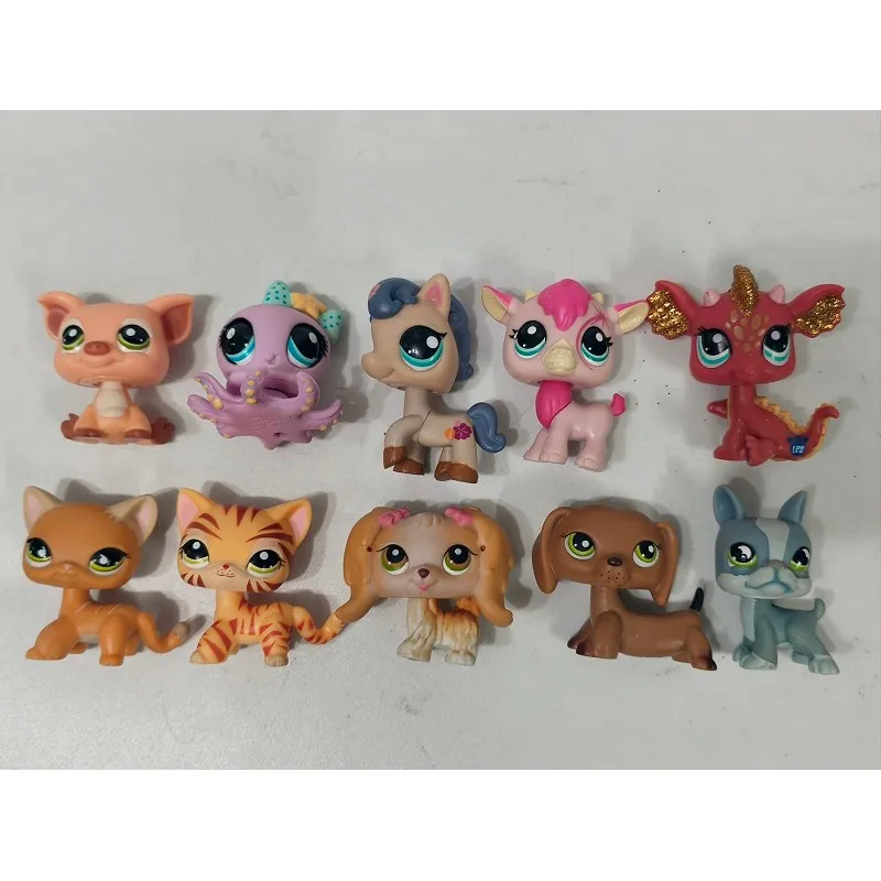 

10pcs/lot Mini Pet Shop toy LPS Cat Dog Pig Horse Dragon Figure for kid 05