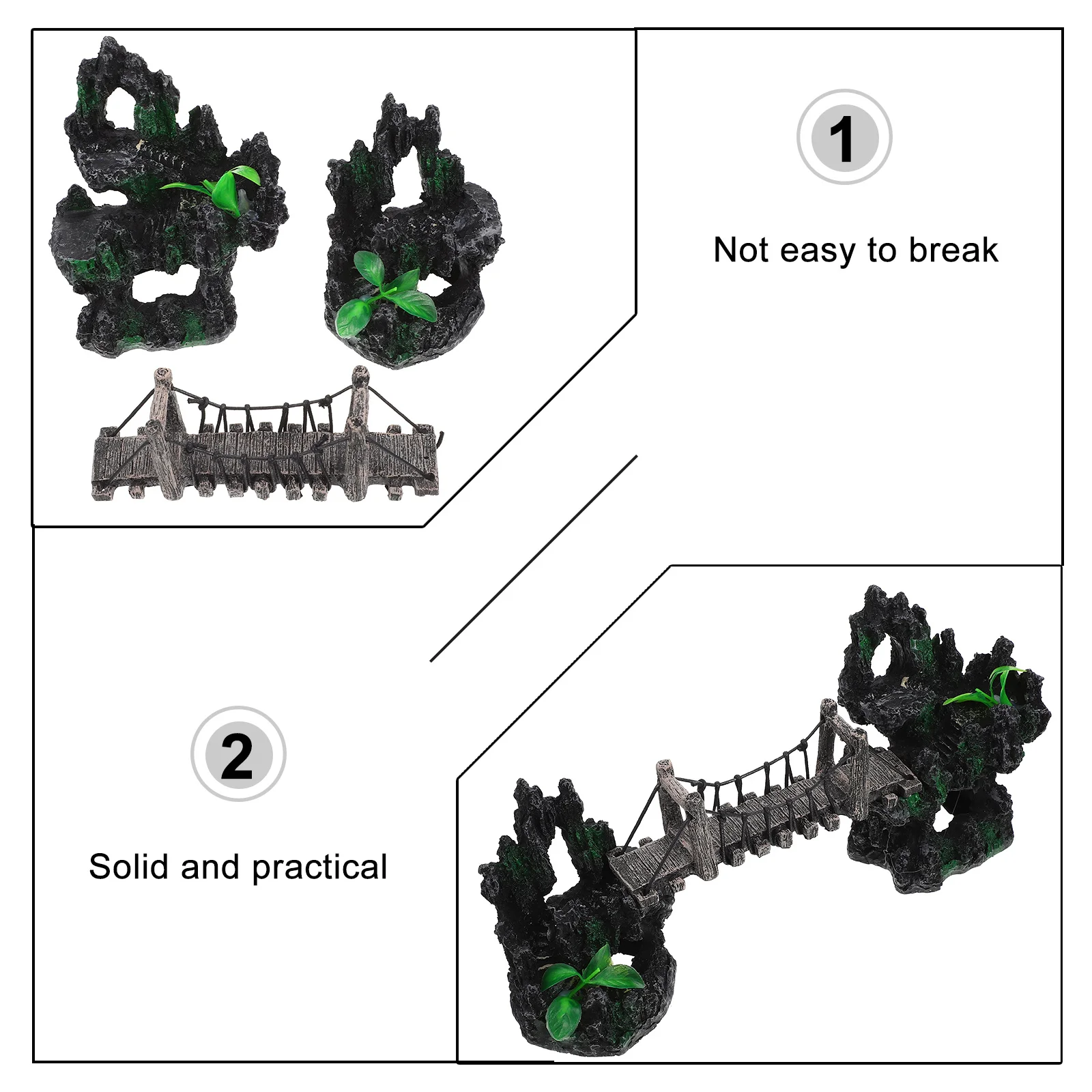 

Fish Tank Resin Suspension Bridge Decoration Creative Ornament Aquarium Resin Rockery Landscaping Statue Fish Tank