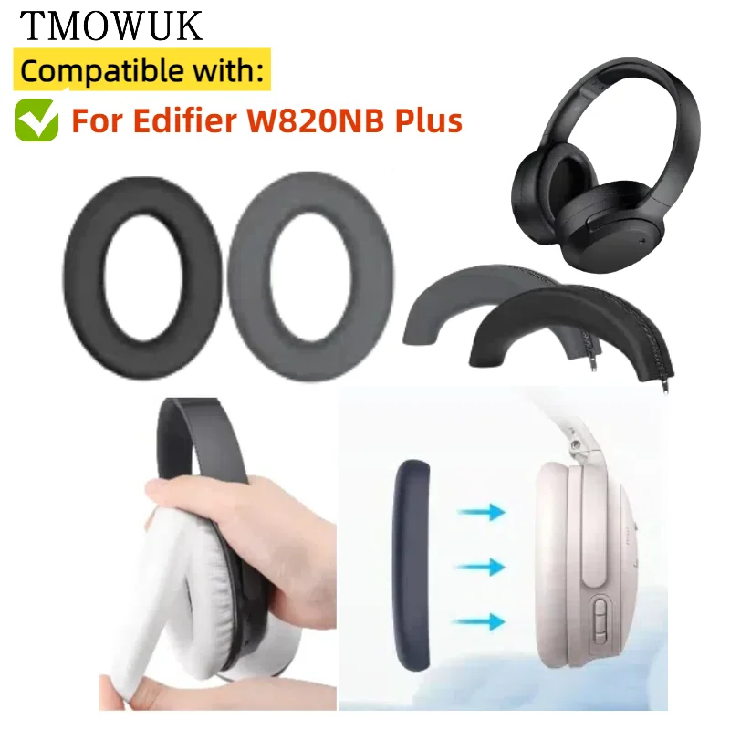 

Suitable for Edifier W820NB Plus Earpads Headphone Silicone ear cap cover headband zipper protective cover