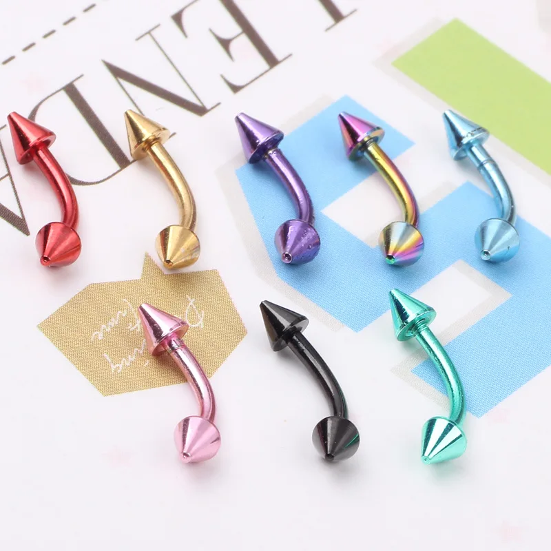 Eyebrow Jewelry Stainless Steel Curved Arc Eyebrow Rings Lip Screw Earrings Septum Piercing Accessories