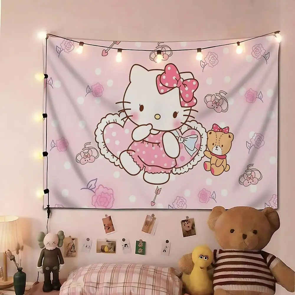 Cute H-hello-K-kittys Cartoon Tapestry Customizable Tapestries Of Various Styles,wall Hangings, Celebrity Photo Printing Hanging