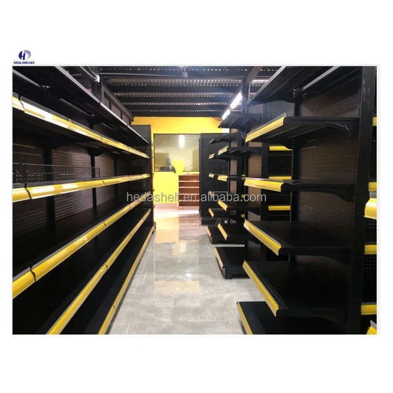 Estanterías personalizadas para tiendas, góndolas de doble cara, estanterías de supermercado, estanterías de exhibición, estanterías para tiendas de comestibles
