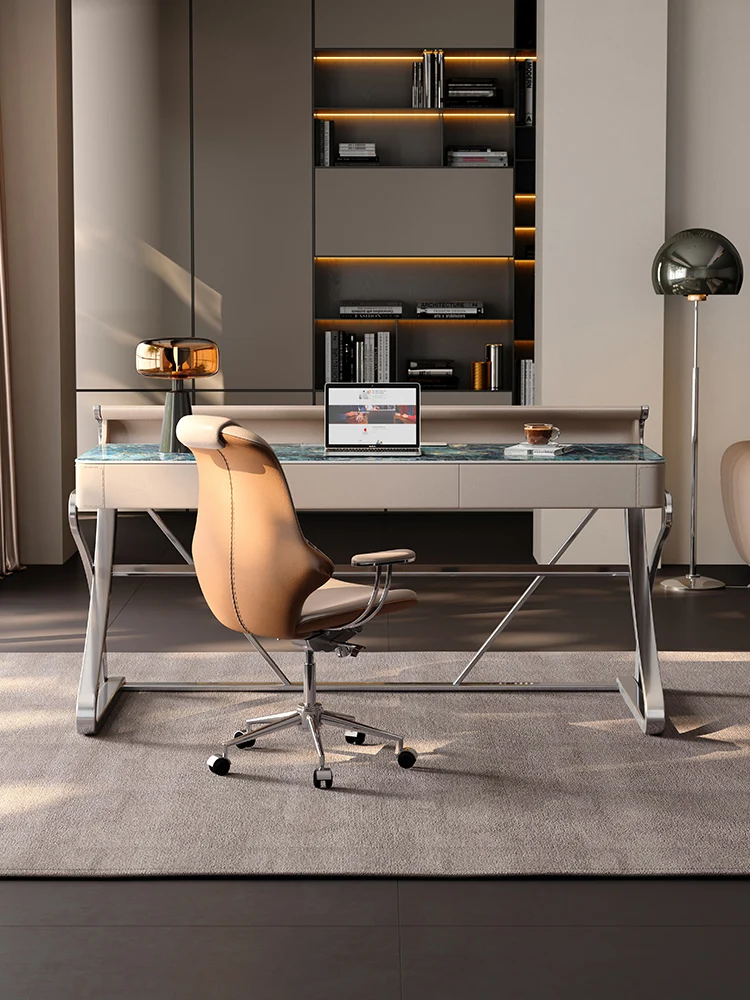 

Italian style desk and office desk integrated design, simple and modern home desk for study