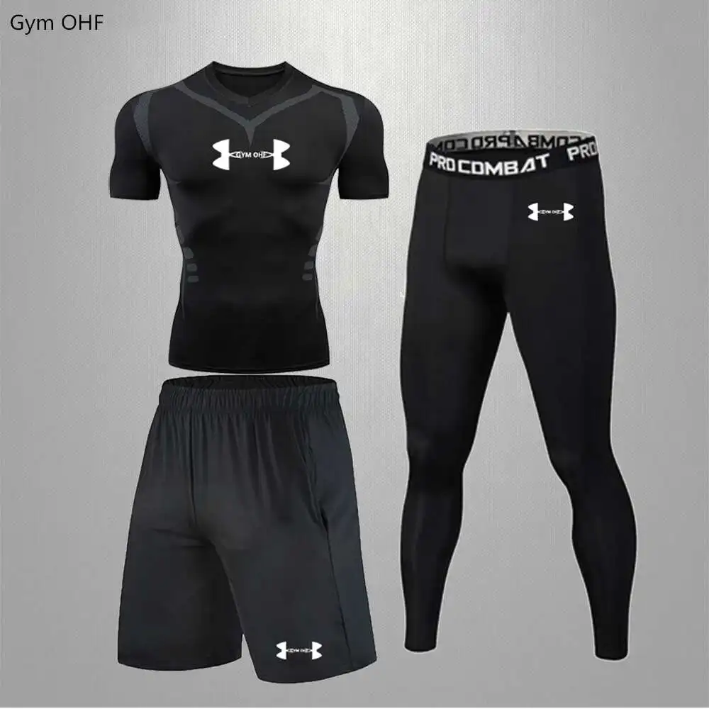 Men Sportswear Compression Suits Quick Dry Clothes Sports Joggers Training Gym Fitness Tracksuits Mens Running Set Rashguard