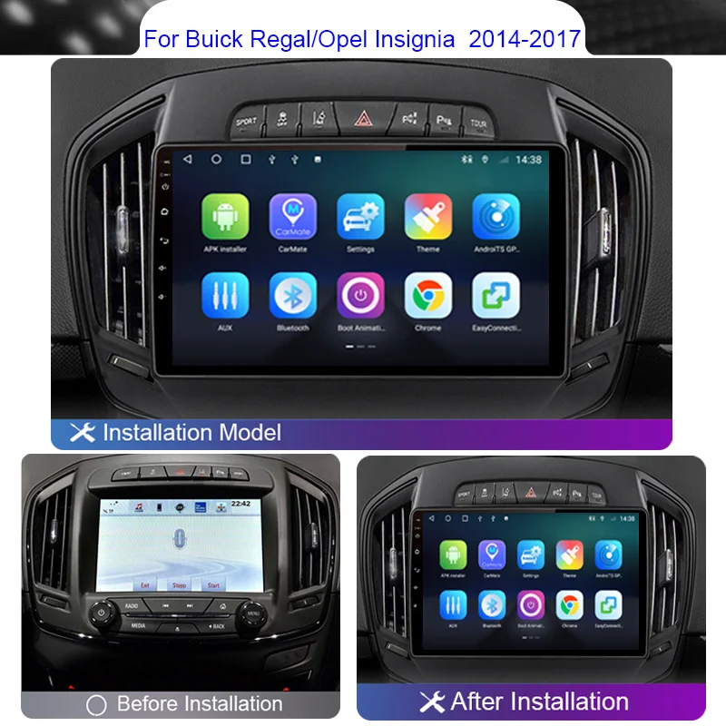 8+256 Car Radio For Buick Regal Opel Insignia 2014 2015 2016 2017 Android Multimedia 4G Wifi DVD 2 Din Carplay Autoradio Stereo