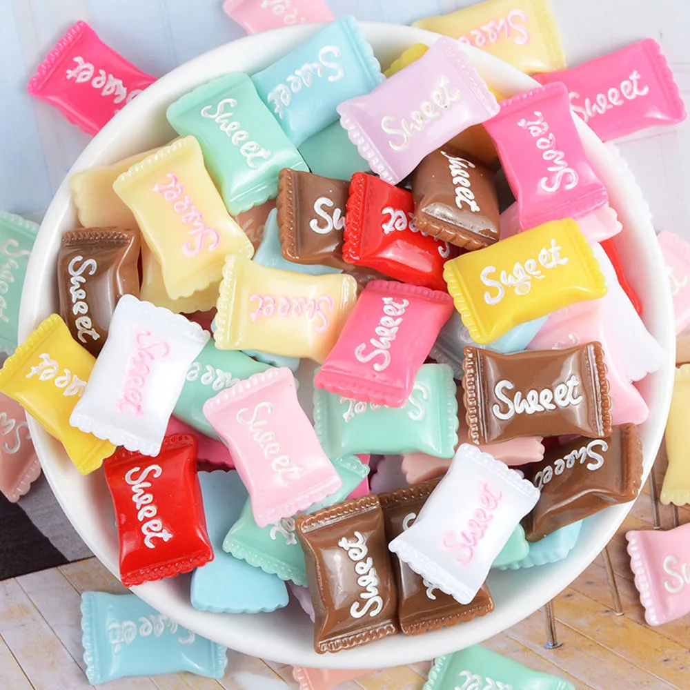 10pcs/lot 3D Resin Candy Nail Art Decorations Sweet Cream Designs Cute 15*22mm Charms Kawaii Press On Nails Designer Accessories