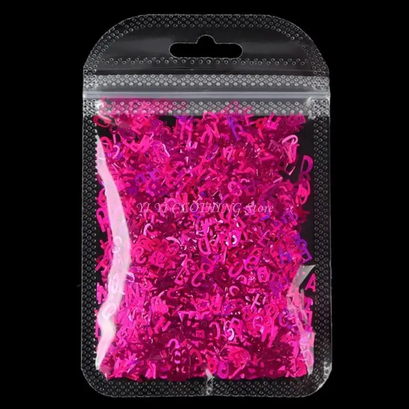 N5KF Fashionable Letter Shaped Sequins Craft Filling Materials Elegant Color Soft and Sturdy for Craft Supplies Projects