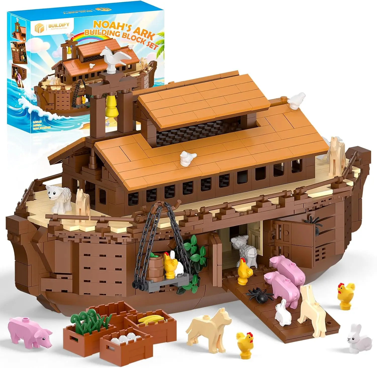 noah's-ark-boat-building-blocks-set-1007pcs-bible-story-architecture-model-diy-assembly-toy-gift