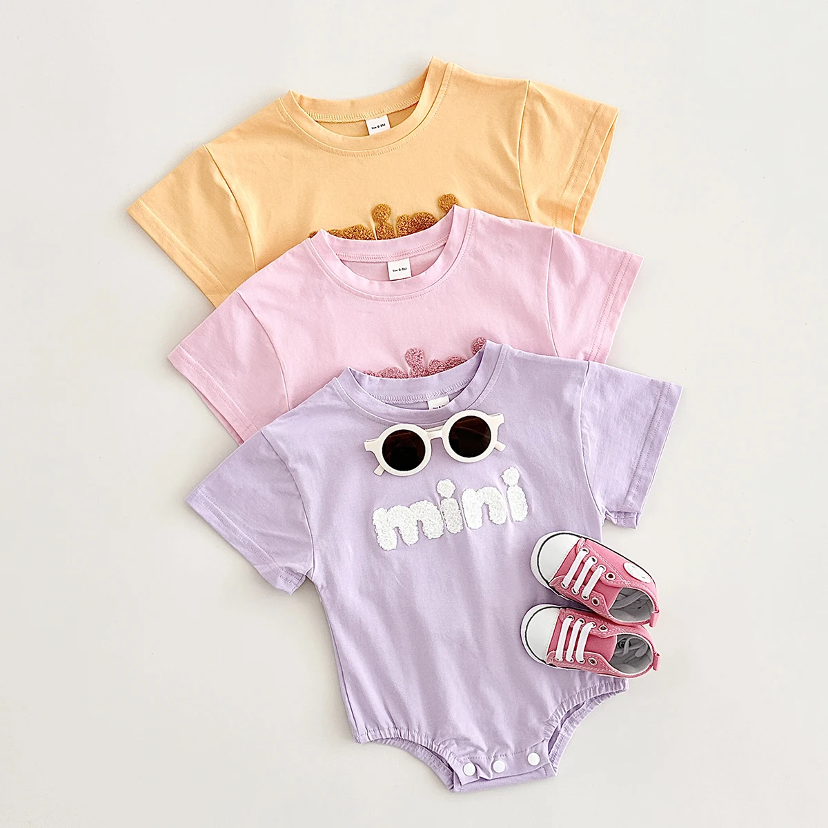 INS Summer New Baby Bodysuit Newborn Clothing Boys Girls Cotton Triangle Romper Plush letter Short Sleeve Infant 0-18M