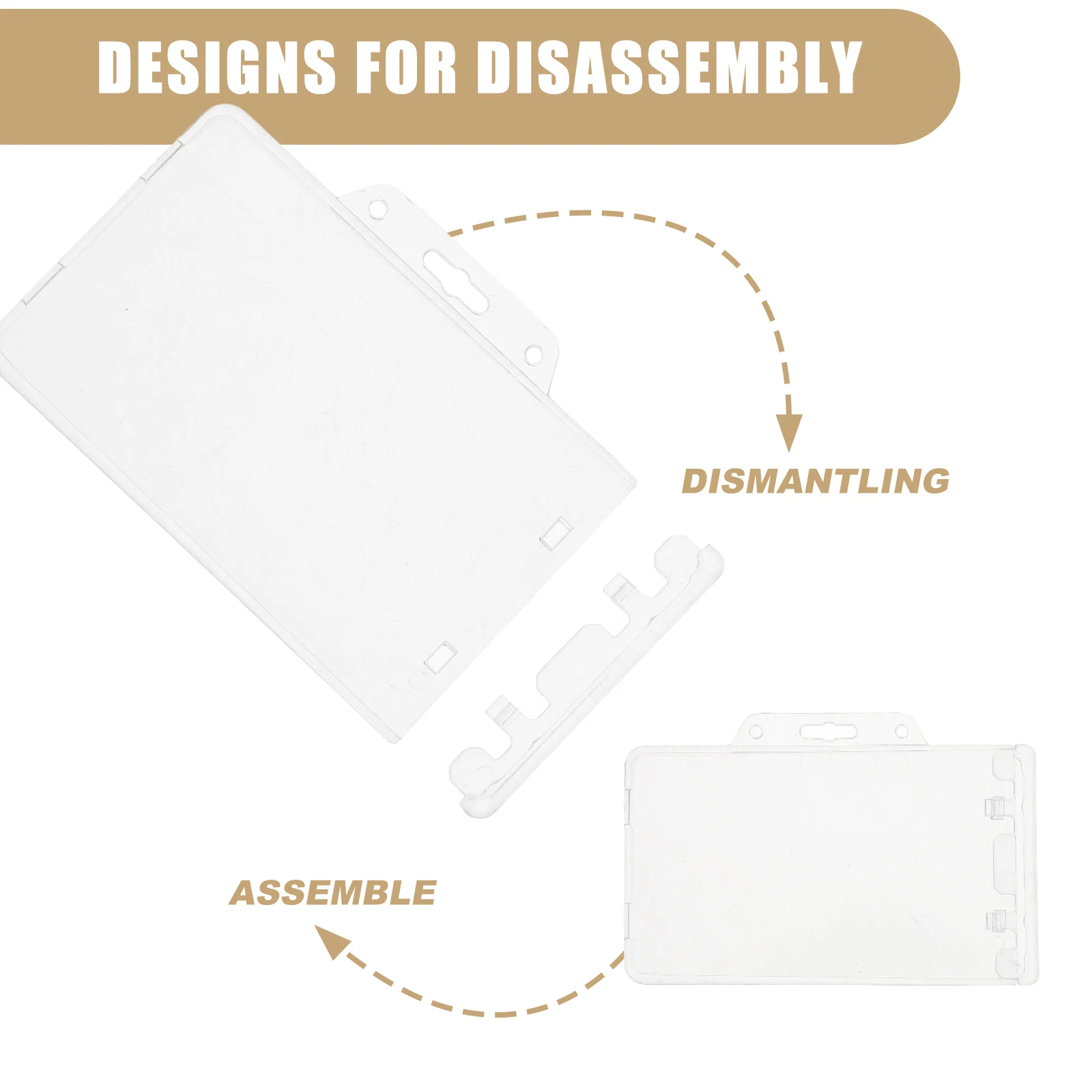 

5pcs Clear ID Card Badge Holder Sleeve for Nurse Office Employee Transparent Reusable Horizontal Name Badge Sleeve Cover