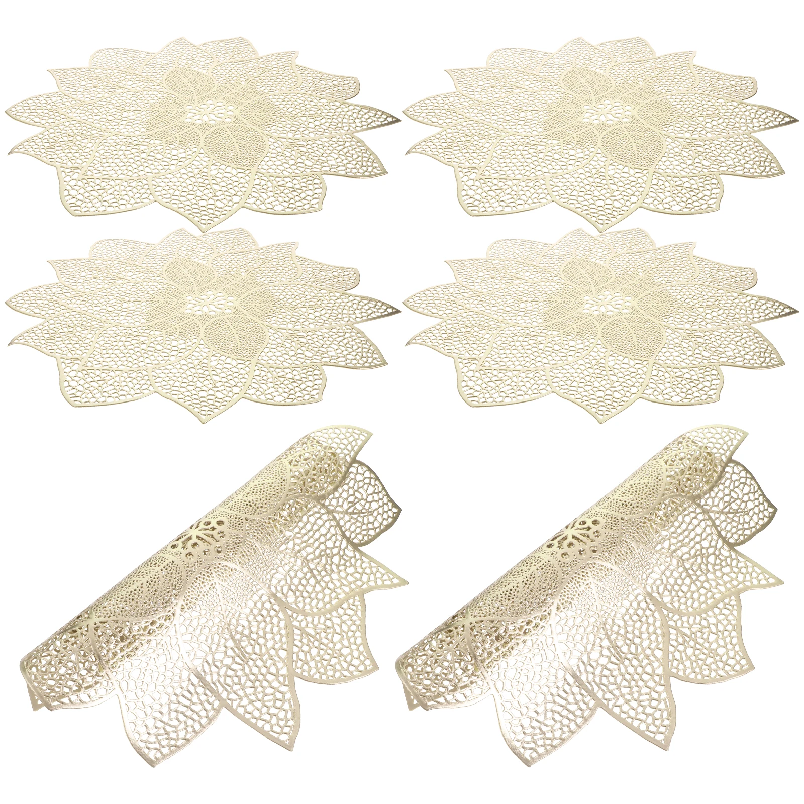

6 Pcs Simulated Plant Coasters Flower Shape Dining Mat Decoration Shaped Placemats Wedding Table Pvc Tableware