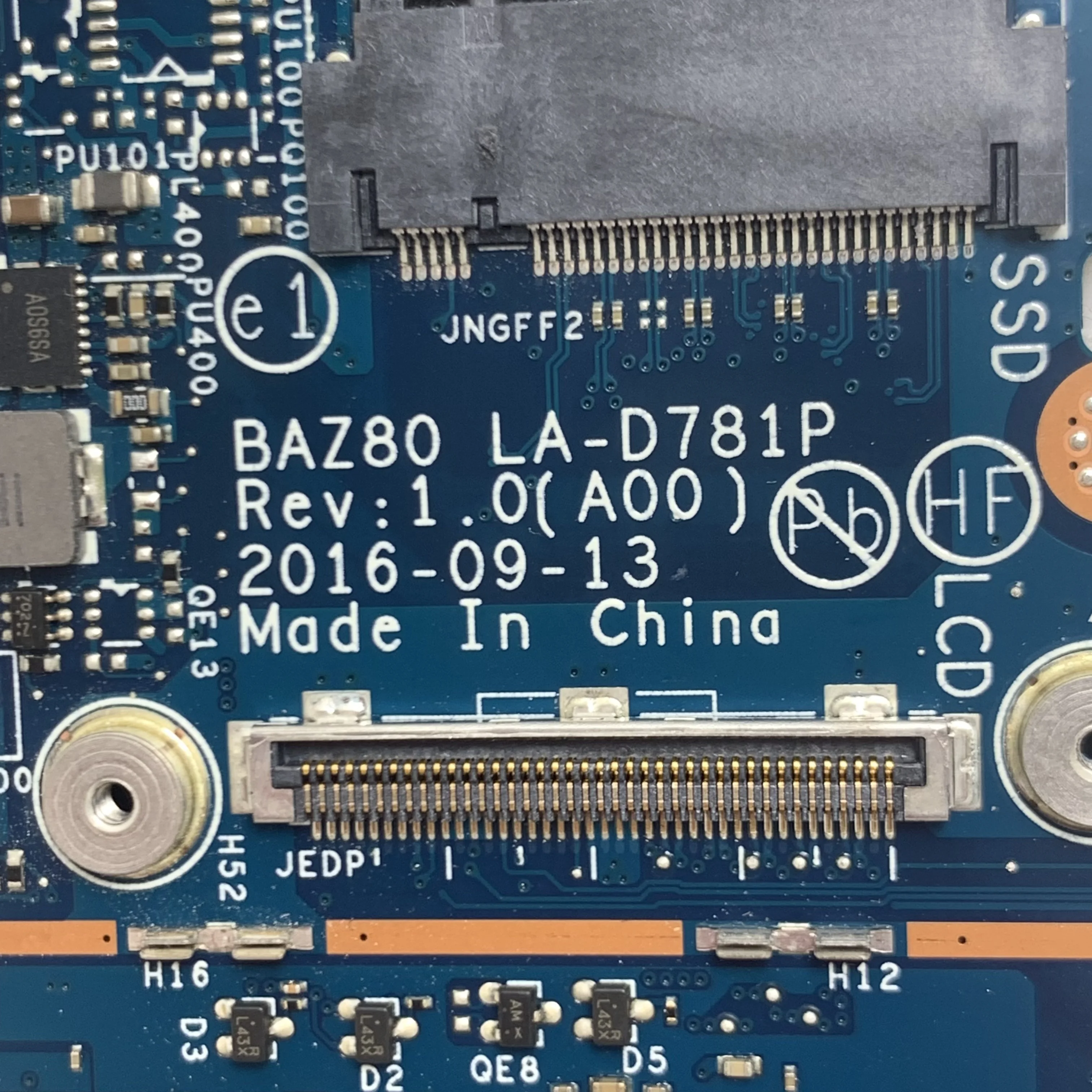 Placa base 0DC6H2 DC6H2 para ordenador portátil, placa base para DELL XPS 13 9365, ordenador portátil BAZ80 CN-0DC6H2 W/ SR2ZX LA-D781P CPU 8GB 100% probado OK