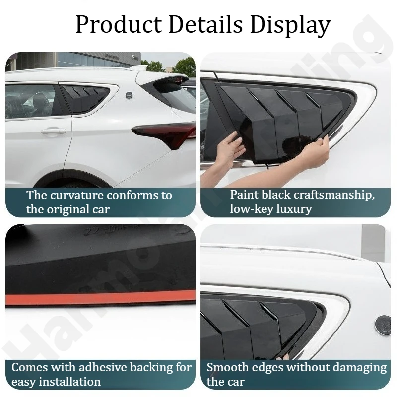 for JETOUR X70 2021~2025 Rear window louver stickers/rear triangular glass window trims/modification accessories