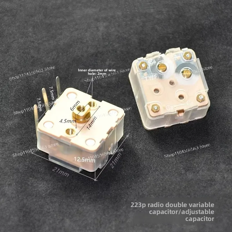 2Pcs 4-Gang Film Variable Capacitor for AM/FM Radio – Models 443BF / 443DF223P223f, Tuning Component