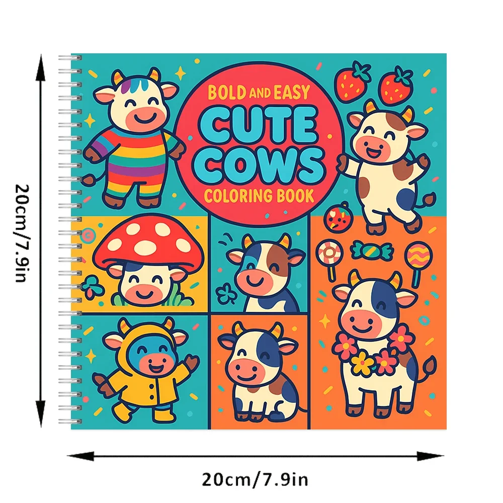 Easy Cute Cows Coloring Book for Adult Colouring Book, Birthday Day Gift, Back to School Supplies, Adults Cute Drawing Book