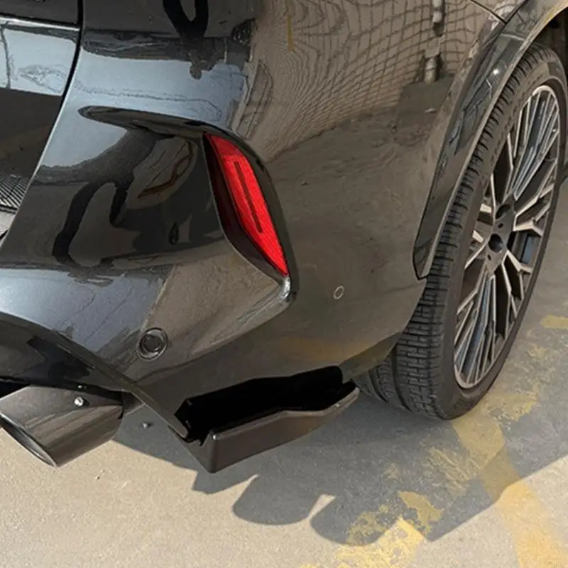Universal Plastic Rear Diffuser Side Spats with Carbon Fiber Finish Vehicle Rear Bumper Corner Guards for Active Styling H9EE