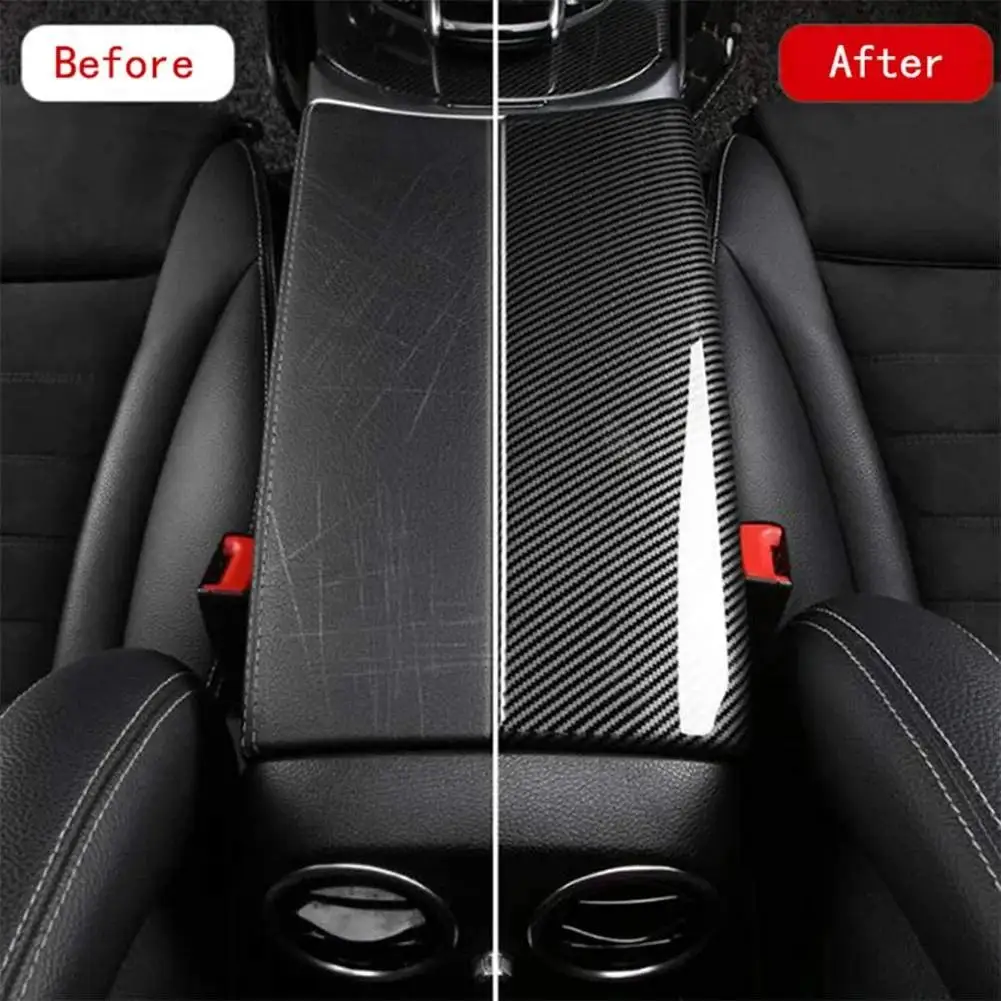 For Mercedes-Benz (C W205 / GLC X253) Carbon Fiber Color Car Interior Center Console Armrest Box Trim Protect Cover - Image 4