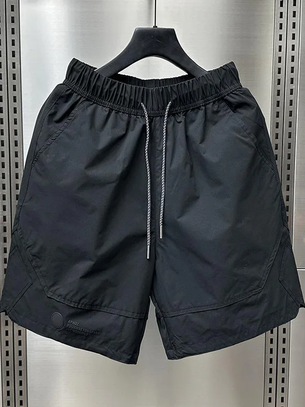 

Men's Summer Thin Qui Dry Casual orts Faion Sport Five-Quarter Pants Trendy Patchwork Beach Pants Straight Leg Cotton L...