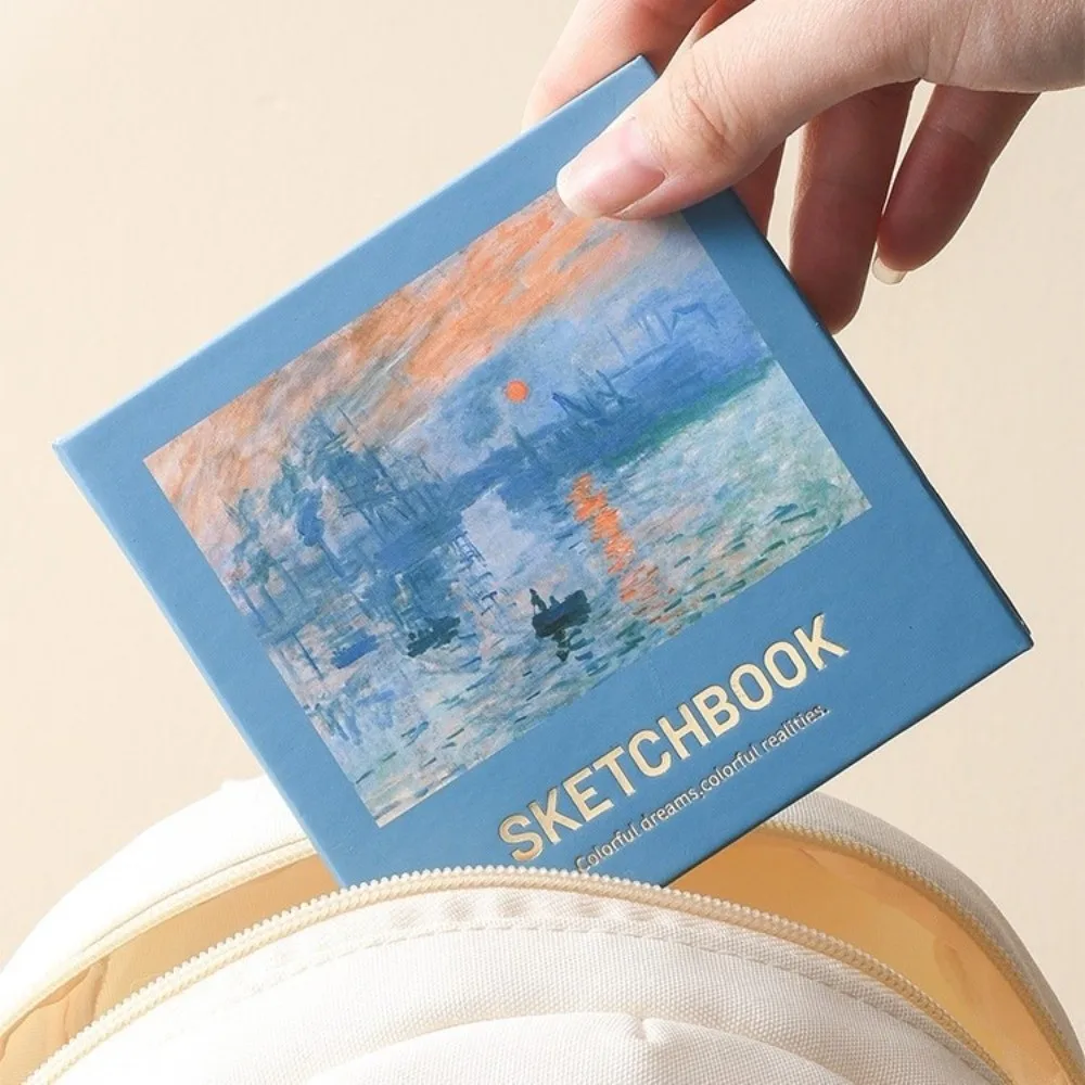 96 Sheets Mini Drawing Book Blank Pages Portable Size Sketchbook Square Shape Mini Format Sketching Book Sketching Practice