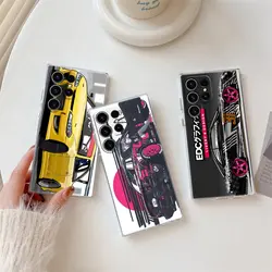 Japan Tokyo JDM Drift Sports Car Phone Case For Samsung Galaxy S24Ultra Cover S24 S23 Ultra S22 S20 Plus S21 FE Clear Case Funda