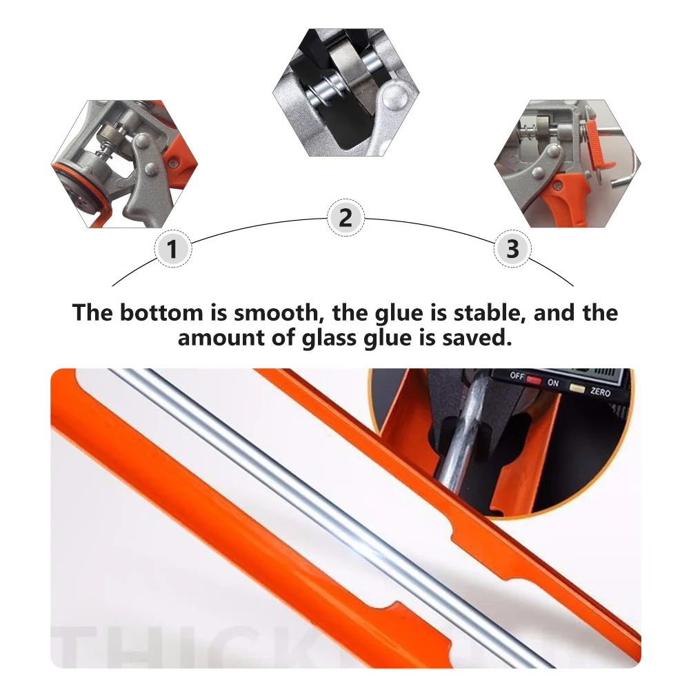 1 قطعة أداة السد المنزلية دليل الغراء مطلق النار هيكل معزز السلس أسفل خدمة طويلة الحياة المضادة للتدفق البرتقالي
