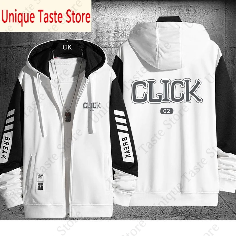 ‌Anime Link Click Zipper Hoodie Charles Same Letter Print Sweatshirt Cheng Xiaoshi Merch Fashion Men Women Autumn Zip Up Hoodie