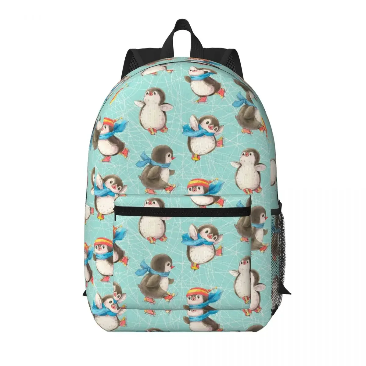 Playful Penguin Dance In Snow Student Backpack School Bag Hiking Travel Daypack for Men Women Bookbag Shoulder Bags